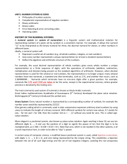 HISTORY OF THE NUMERAL SYSTEMS: