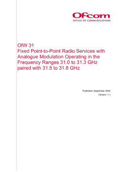 OfW31 - Fixed Point-to-Point Radio Services with Analogue