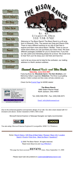 The Bison Ranch Ellsworth Ohio