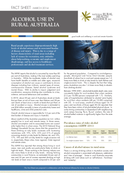 alcohol use in rural australia - National Rural Health Alliance