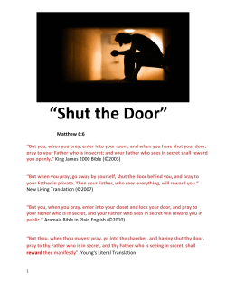 SHUT THE DOOR - Owasso First Assembly
