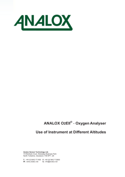 Use of instrument at different altitudes