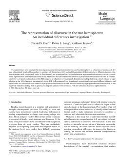 The representation of discourse in the two hemispheres: An