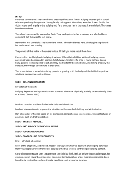 Parenting and Bullying Notes