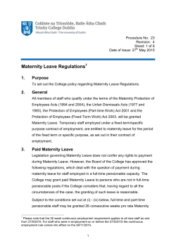 Maternity Leave Regulations1
