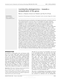 Lactobacillus phylogenomics &ndash; towards a reclassification of the genus