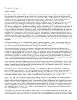 The Jungle and the Progressive Era by Robert W. Cherny The