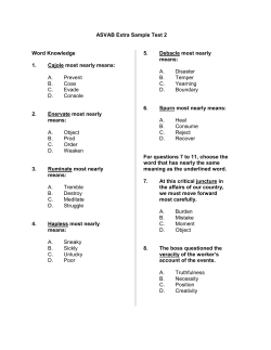ASVAB Extra Sample Test 2 5. Debacle most nearly means