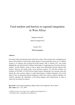 Food markets and barriers to regional integration in West Africa
