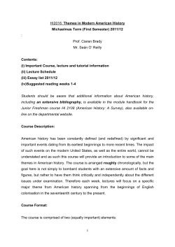 Themes in Modern American History Handbook 2011