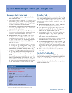 Tip Sheet: Healthy Eating for Toddlers Ages 3 through 5 Years