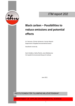 Black carbon &ndash; Possibilities to reduce emissions and potential