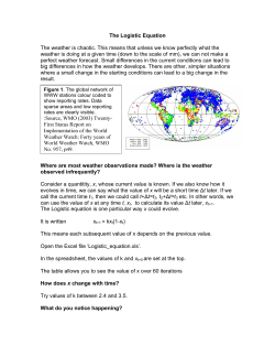 The Logistic Equation The weather is chaotic. This means that