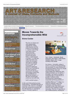 Moves towards the Incomprehensible Wild[1]