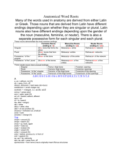 Anatomical Word Roots