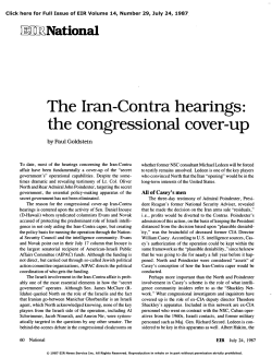 The Iran-Contra Hearings: The Congressional Cover-Up