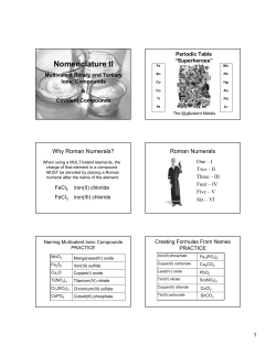 Nomenclature II