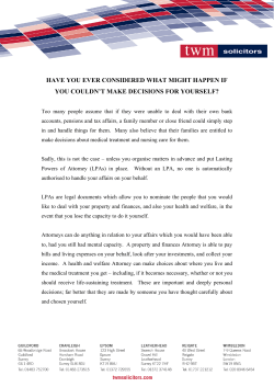 HAVE YOU EVER CONSIDERED WHAT MIGHT HAPPEN IF YOU