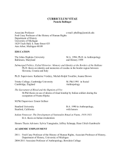 Curriculum Vitae - College of Literature, Science, and the Arts