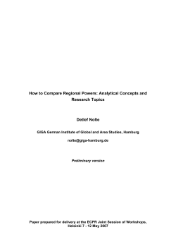 How to Compare Regional Powers: Analytical Concepts and