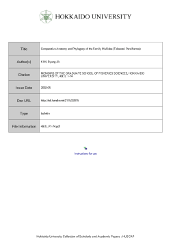 Comparative Anatomy and Phylogeny of the Family Mullidae