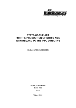 state-of-the-art for the production of nitric acid with regard to the ippc