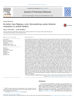 - Journal of Veterinary Behavior