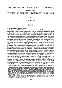 the life and teaching of william sharpey (1802-1880)