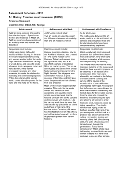 NCEA Level 2 Art History (90230) 2011 Assessment Schedule