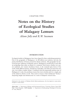Notes on the History of Ecological Studies of Malagasy Lemurs
