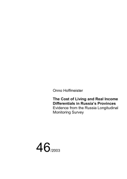 Onno Hoffmeister The Cost of Living and Real - Osteuropa