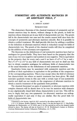 symmetric and alternate matrices in