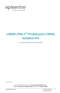 Protocol for mRNA-ONLY™ Prokaryotic mRNA Isolation Kit