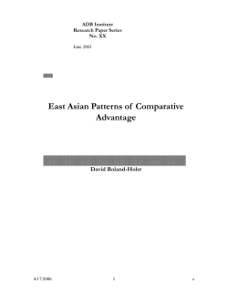 East Asian Patterns of Comparative Advantage