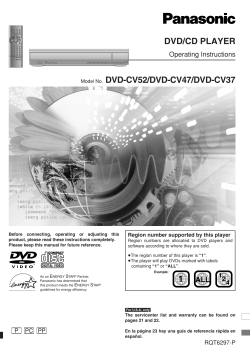 DVD/CD PLAYER Model No. DVD-CV52/DVD-CV47/DVD