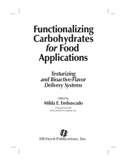 Functionalizing Carboh ydrates Food Applications for