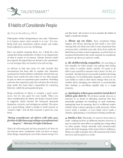 8 Habits of Considerate People