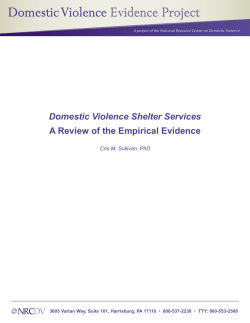 Domestic Violence Shelter Services A Review of the Empirical