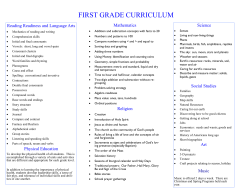 First Grade - St. Mary School