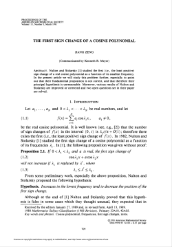 the first sign change of a cosine polynomial