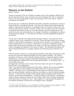 Rhetoric Is Not Bullshit