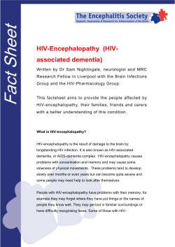 HIV-Encephalopathy (HIV- associated dementia)