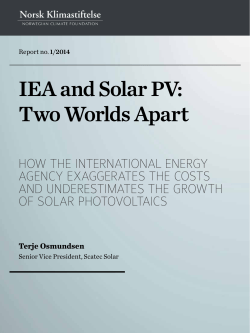 IEA and Solar PV: Two Worlds Apart