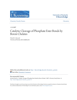 Catalytic Cleavage of Phosphate Ester Bonds by
