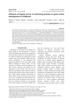 Influence of regular soccer or swimming practice on gross motor