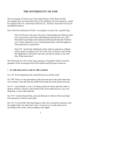 1 the sovereignty of god