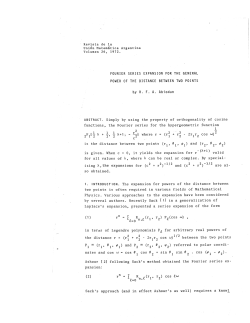 FOURIER SERIES EXPANSION FOR THE GENERAL