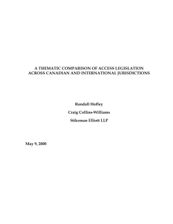A THEMATIC COMPARISON OF ACCESS LEGISLATION ACROSS