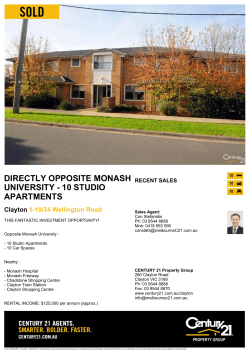directly opposite monash university - 10 studio