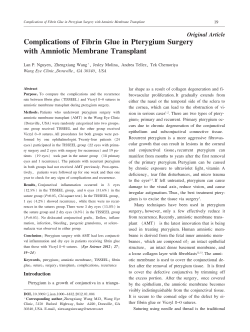 Complications of Fibrin Glue in Pterygium Surgery with Amniotic